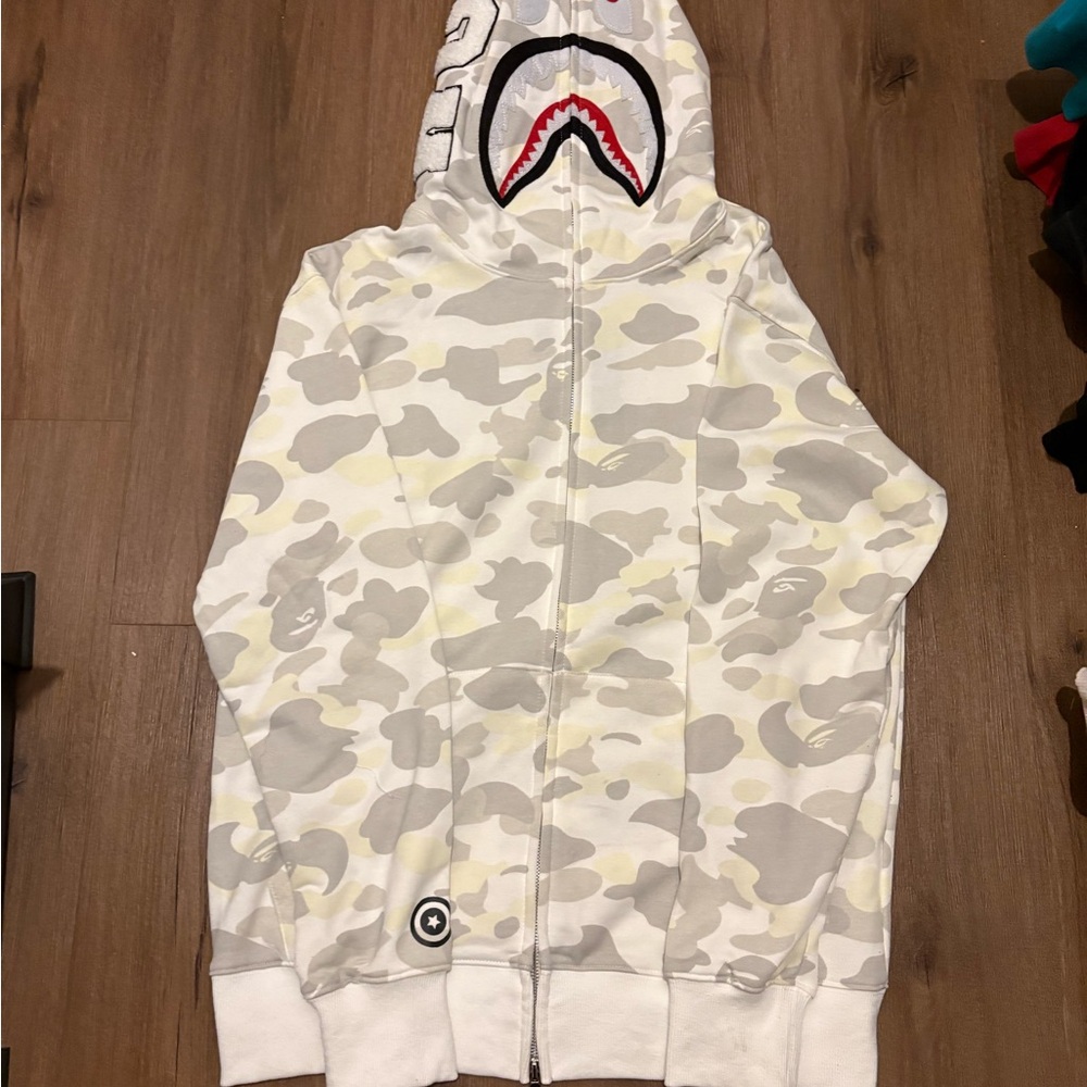 Kids Camo Hoodie - White and Gray